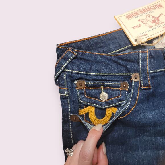 NWT True Religion Joey Super T Jeans 28 Low Rise Revival Tapered Y2K Retro Glam - Picture 5 of 16